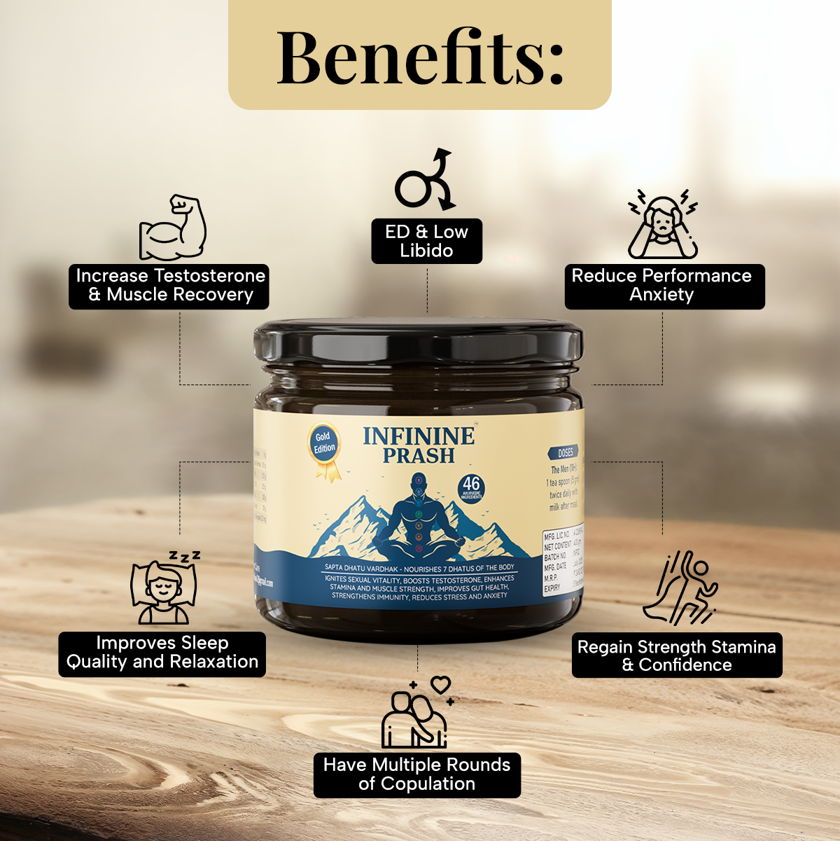Infinine Gold Superfood for Men’s Power, Energy, & Stamina | Become Alpha Male