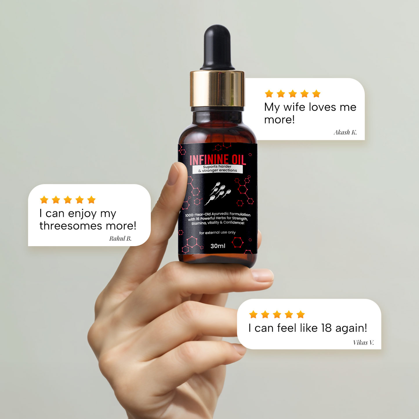 Infinine Oil | For Stronger & Fuller size of Penile | Made from 17 Ayurvedic ingredients
